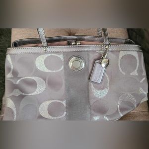 Silver coach purse